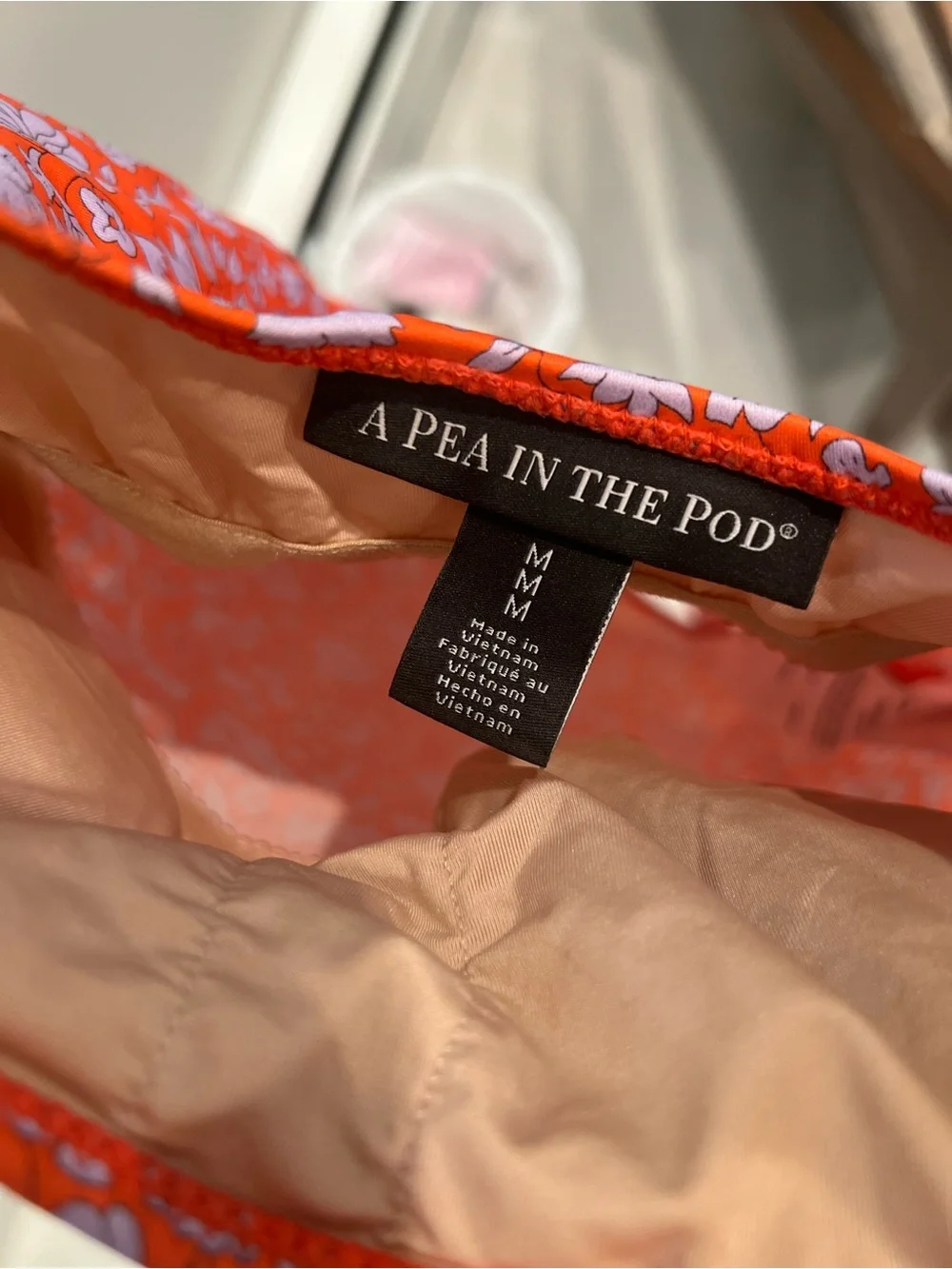 A Pea in the Pod Orange and White Floral One-Piece